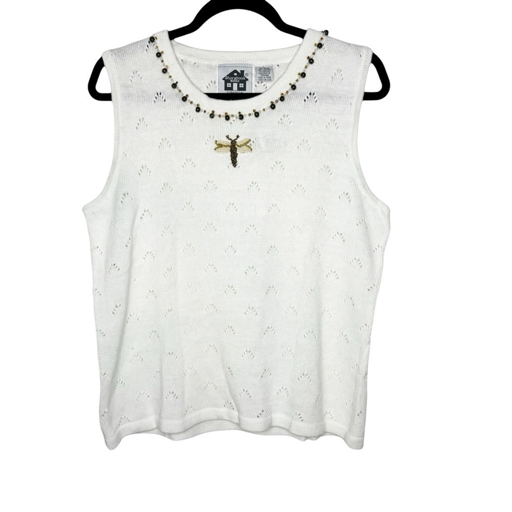Storybook Knits Golden Dragonflies Sweater Tank Top Large